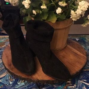Nurture by Lamaze | black, faux-suede, ankle boots